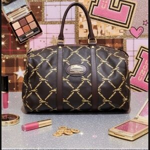 Longchamp Leather Boston Bag Brown